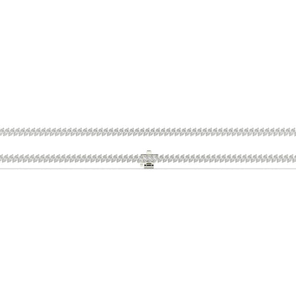 Aline Tennisarmband mit Labordiamanten im Marquiseschliff (schräg gesetzt) aus 585 Weißgold, flach liegend, volle Länge 
