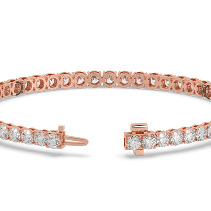 Alma Tennisarmband mit Labordiamanten im Brillantschliff aus 585 Roségold, Verschluss geöffnet, Detailansicht 