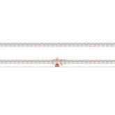 Alma Tennisarmband mit Labordiamanten im Brillantschliff aus 585 Roségold, flach liegend, volle Länge 
