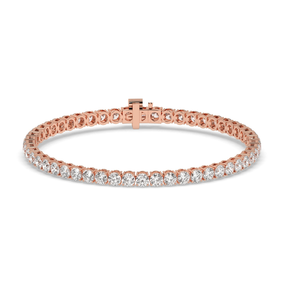 Alma Tennisarmband mit Labordiamanten im Brillantschliff aus 585 Roségold, Vorderansicht 