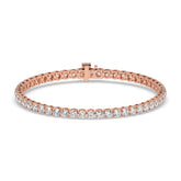 Alma Tennisarmband mit Labordiamanten im Brillantschliff aus 585 Roségold, Vorderansicht 