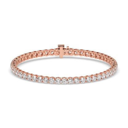 Alma Tennisarmband mit Labordiamanten im Brillantschliff aus 585 Roségold, Vorderansicht 