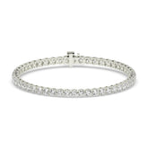 Alma Tennisarmband mit Labordiamanten im Brillantschliff aus 585 Weißgold, Vorderansicht 