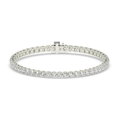 Alma Tennisarmband mit Labordiamanten im Brillantschliff aus 585 Weißgold, Vorderansicht 