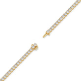 Alma Tennisarmband mit Labordiamanten im Brillantschliff aus 585 Gelbgold, volle Länge, Diagonalansicht 