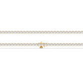 Alma Tennisarmband mit Labordiamanten im Brillantschliff aus 585 Gelbgold, flach liegend, volle Länge 