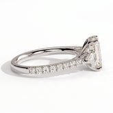Ariadne Radiant Three Stone Ring 950 Platinum side view 