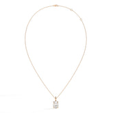 Aurore Solitär-Halskette mit ovalem Labordiamanten aus 585 Roségold, Ansicht der ganzen Kette 