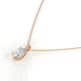 Aurore Solitär-Halskette mit ovalem Labordiamanten aus 585 Roségold, Seitenansicht 