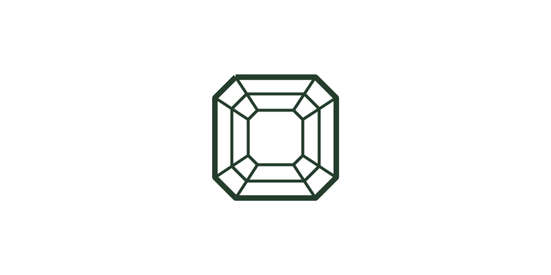 Asscher diamond shape icon