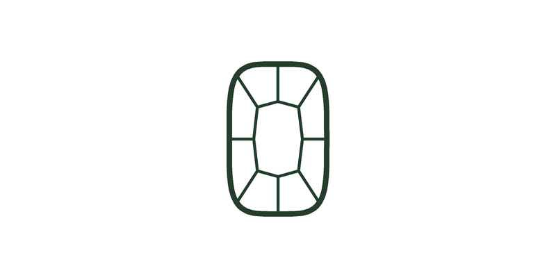 Elongated cushion diamond shape icon