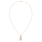 Corinna elongated cushion lab-grown diamond half-bezel pendant necklace in 14K (585) rose gold, full necklace view 