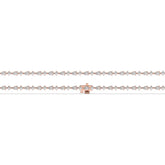 Delia pear and round lab-grown diamond tennis bracelet in 14K (585) rose gold, laid flat, full length 