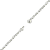 Delia pear and round lab-grown diamond tennis bracelet in 14K (585) white gold, full length, diagonal view 