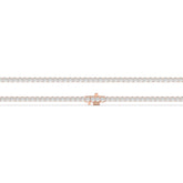 Ella Tennisarmband mit Labordiamanten im Brillantschliff aus 585 Roségold, flach liegend, volle Länge 
