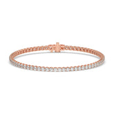 Ella Tennisarmband mit Labordiamanten im Brillantschliff aus 585 Roségold, Vorderansicht 