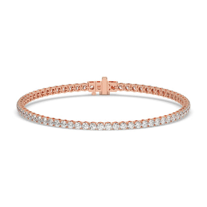Ella Tennisarmband mit Labordiamanten im Brillantschliff aus 585 Roségold, Vorderansicht 