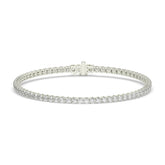 Ella Tennisarmband mit Labordiamanten im Brillantschliff aus 585 Weißgold, Vorderansicht 