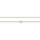 Ella Tennisarmband mit Labordiamanten im Brillantschliff aus 585 Gelbgold, flach liegend, volle Länge 