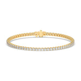 Ella Tennisarmband mit Labordiamanten im Brillantschliff aus 585 Gelbgold, Vorderansicht 