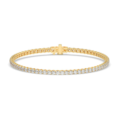 Ella Tennisarmband mit Labordiamanten im Brillantschliff aus 585 Gelbgold, Vorderansicht 