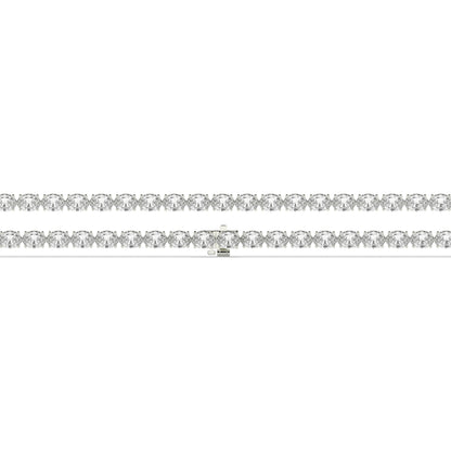 Elvira east-west oval lab-grown diamond tennis bracelet in 14K (585) white gold, laid flat, full length 