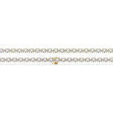 Elvira east-west oval lab-grown diamond tennis bracelet in 14K (585) yellow gold, laid flat, full length 