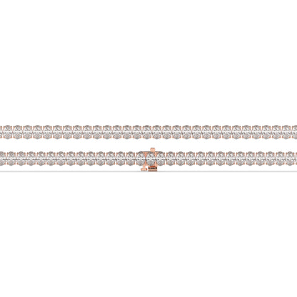 Fabienne Tennisarmband mit Labordiamanten im Ovalschliff aus 585 Roségold, flach liegend, volle Länge 