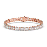 Fabienne Tennisarmband mit Labordiamanten im Ovalschliff aus 585 Roségold, Vorderansicht 