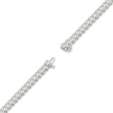 Fabienne Tennisarmband mit Labordiamanten im Ovalschliff aus 585 Weißgold, volle Länge, Diagonalansicht 