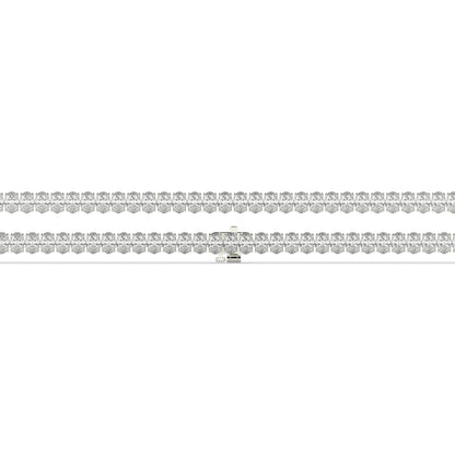 Fabienne Tennisarmband mit Labordiamanten im Ovalschliff aus 585 Weißgold, flach liegend, volle Länge 