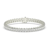 Fabienne Tennisarmband mit Labordiamanten im Ovalschliff aus 585 Weißgold, Vorderansicht 