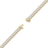 Fabienne Tennisarmband mit Labordiamanten im Ovalschliff aus 585 Gelbgold, volle Länge, Diagonalansicht 