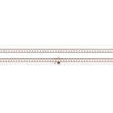 Gwen Tennisarmband mit Labordiamanten im Smaragdschliff aus 585 Roségold, flach liegend, volle Länge 