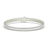 Gwen Tennisarmband mit Labordiamanten im Smaragdschliff aus 585 Weißgold, Vorderansicht 