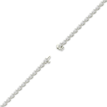 Hermine Tennisarmband mit Labordiamanten im Tropfenschliff aus 585 Weißgold, volle Länge, Diagonalansicht 