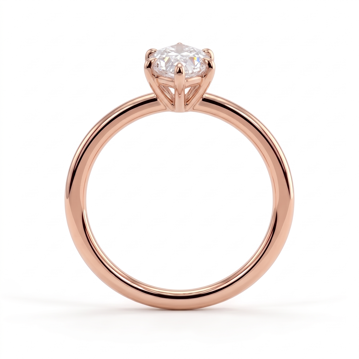Nadine Dutch Marquise Solitaire Ring 585 Rose Gold upright 