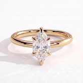 Nadine Dutch Marquise Solitaire Ring 750 Yellow Gold front 