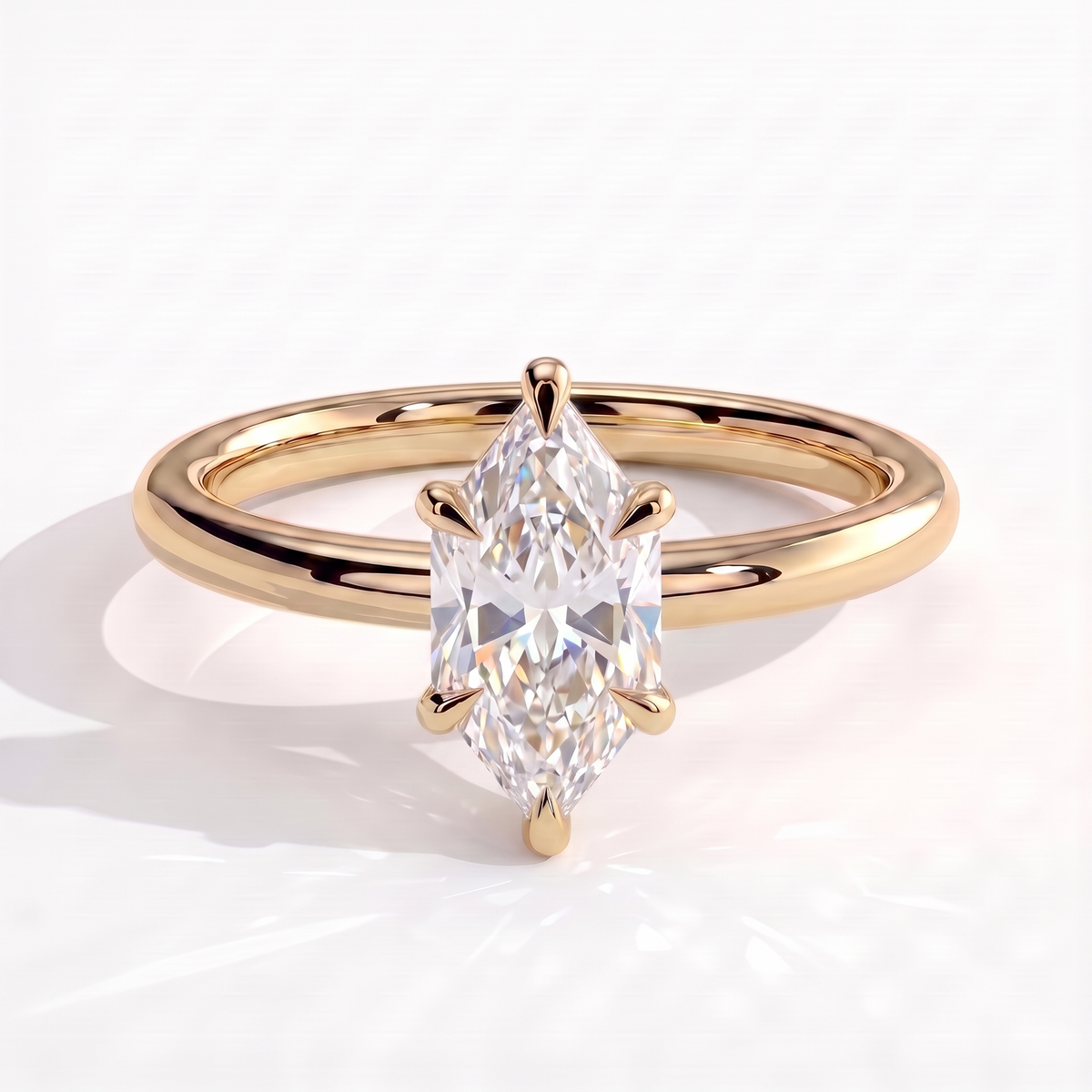 Nadine Dutch Marquise Solitaire Ring 585 Yellow Gold front 