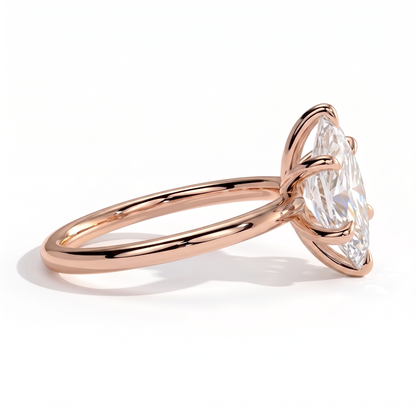 Nadine Dutch Marquise Solitaire Ring 750 Rose Gold side view 