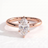 Nadine Dutch Marquise Solitaire Ring 585 Rose Gold front 