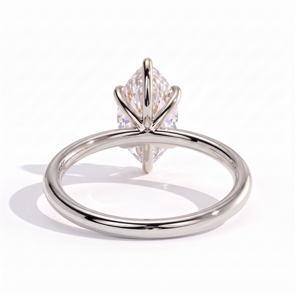 Nadine Dutch Marquise Solitaire Ring 950 Platinum back view 