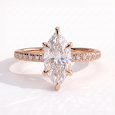Halina Dutch Marquise Hidden Halo Ring 585 Rose Gold front 