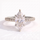 Halina Dutch Marquise Hidden Halo Ring 585 White Gold front 