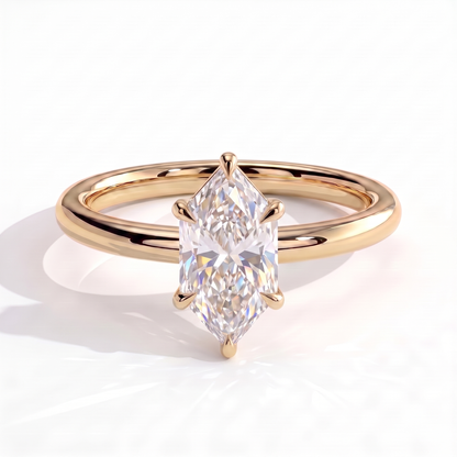 Eloise Dutch Marquise Hidden Halo Ring 585 Yellow Gold front 