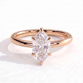 Mathilda Dutch Marquise Hidden Halo Ring 585 Rose Gold front 
