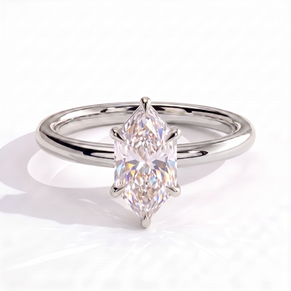 Eloise Dutch Marquise Hidden Halo Ring 585 White Gold front 