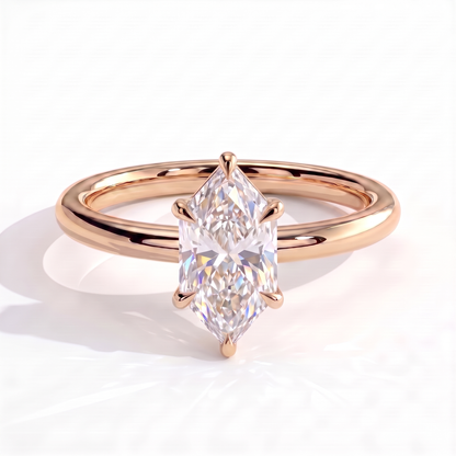 Eloise Dutch Marquise Hidden Halo Ring 585 Rose Gold front 