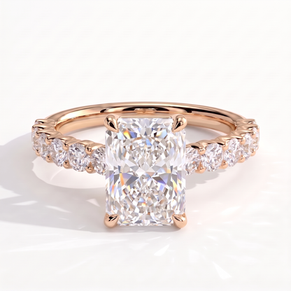 Frieda Radiant Solitaire Ring 750 Rose Gold front 