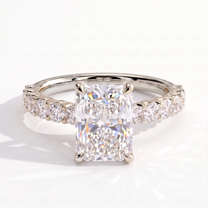 Frieda Radiant Solitaire Ring 950 Platinum front 